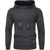 image:imageCOOFANDY Mens Hoodies Pullover Casaul Long Sleeve Drawstring Waffle Knit Hooded Sweatshirt with Kanga PocketDark Grey