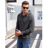 image:imageCOOFANDY Mens Hoodies Pullover Casaul Long Sleeve Drawstring Waffle Knit Hooded Sweatshirt with Kanga PocketDark Grey