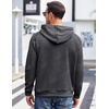 image:imageCOOFANDY Mens Hoodies Pullover Casaul Long Sleeve Drawstring Waffle Knit Hooded Sweatshirt with Kanga PocketDark Grey