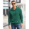 image:imageCOOFANDY Mens Hoodies Pullover Casaul Long Sleeve Drawstring Waffle Knit Hooded Sweatshirt with Kanga PocketGreen