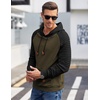 image:imageCOOFANDY Mens Hoodies Pullover Casaul Long Sleeve Drawstring Waffle Knit Hooded Sweatshirt with Kanga PocketGreenblack