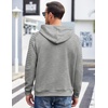 image:imageCOOFANDY Mens Hoodies Pullover Casaul Long Sleeve Drawstring Waffle Knit Hooded Sweatshirt with Kanga PocketGrey