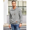 image:imageCOOFANDY Mens Hoodies Pullover Casaul Long Sleeve Drawstring Waffle Knit Hooded Sweatshirt with Kanga PocketGrey