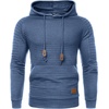 image:imageCOOFANDY Mens Hoodies Pullover Casaul Long Sleeve Drawstring Waffle Knit Hooded Sweatshirt with Kanga PocketGrey Blue