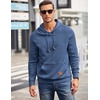 image:imageCOOFANDY Mens Hoodies Pullover Casaul Long Sleeve Drawstring Waffle Knit Hooded Sweatshirt with Kanga PocketGrey Blue