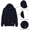 image:imageCOOFANDY Mens Hoodies Pullover Casaul Long Sleeve Drawstring Waffle Knit Hooded Sweatshirt with Kanga PocketNavy Blue