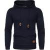 image:imageCOOFANDY Mens Hoodies Pullover Casaul Long Sleeve Drawstring Waffle Knit Hooded Sweatshirt with Kanga PocketNavy Blue