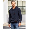 image:imageCOOFANDY Mens Hoodies Pullover Casaul Long Sleeve Drawstring Waffle Knit Hooded Sweatshirt with Kanga PocketNavy Blue