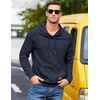 image:imageCOOFANDY Mens Hoodies Pullover Casaul Long Sleeve Drawstring Waffle Knit Hooded Sweatshirt with Kanga PocketNavy Blue