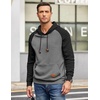 image:imageCOOFANDY Mens Hoodies Pullover Casaul Long Sleeve Drawstring Waffle Knit Hooded Sweatshirt with Kanga PocketRedblack