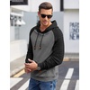 image:imageCOOFANDY Mens Hoodies Pullover Casaul Long Sleeve Drawstring Waffle Knit Hooded Sweatshirt with Kanga PocketRedblack