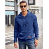 image:imageCOOFANDY Mens Hoodies Pullover Casaul Long Sleeve Drawstring Waffle Knit Hooded Sweatshirt with Kanga PocketRoyal Blue