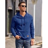 image:imageCOOFANDY Mens Hoodies Pullover Casaul Long Sleeve Drawstring Waffle Knit Hooded Sweatshirt with Kanga PocketRoyal Blue