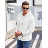 image:imageCOOFANDY Mens Hoodies Pullover Casaul Long Sleeve Drawstring Waffle Knit Hooded Sweatshirt with Kanga PocketWhite