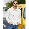 image:imageCOOFANDY Mens Hoodies Pullover Casaul Long Sleeve Drawstring Waffle Knit Hooded Sweatshirt with Kanga PocketWhite