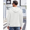 image:imageCOOFANDY Mens Hoodies Pullover Casaul Long Sleeve Drawstring Waffle Knit Hooded Sweatshirt with Kanga PocketWhite