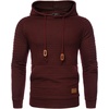 image:imageCOOFANDY Mens Hoodies Pullover Casaul Long Sleeve Drawstring Waffle Knit Hooded Sweatshirt with Kanga PocketWine Red