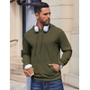 image:imageCOOFANDY Mens Hoodies Pullover Long Sleeve Casual Fashion Sweatshirts Drawstring Gym Hooded Shirt with Kanga PocketArmy Green