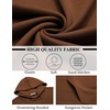image:imageCOOFANDY Mens Hoodies Pullover Long Sleeve Casual Fashion Sweatshirts Drawstring Gym Hooded Shirt with Kanga PocketBrown
