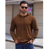 image:imageCOOFANDY Mens Hoodies Pullover Long Sleeve Casual Fashion Sweatshirts Drawstring Gym Hooded Shirt with Kanga PocketBrown