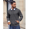 image:imageCOOFANDY Mens Hoodies Pullover Long Sleeve Casual Fashion Sweatshirts Drawstring Gym Hooded Shirt with Kanga PocketGrey
