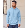 image:imageCOOFANDY Mens Hoodies Pullover Long Sleeve Casual Fashion Sweatshirts Drawstring Gym Hooded Shirt with Kanga PocketLight Blue