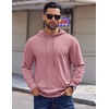 image:imageCOOFANDY Mens Hoodies Pullover Long Sleeve Casual Fashion Sweatshirts Drawstring Gym Hooded Shirt with Kanga PocketPink