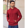 image:imageCOOFANDY Mens Hoodies Pullover Long Sleeve Casual Fashion Sweatshirts Drawstring Gym Hooded Shirt with Kanga PocketRed