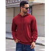 image:imageCOOFANDY Mens Hoodies Pullover Long Sleeve Casual Fashion Sweatshirts Drawstring Gym Hooded Shirt with Kanga PocketRed