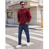 image:imageCOOFANDY Mens Hoodies Pullover Long Sleeve Casual Fashion Sweatshirts Drawstring Gym Hooded Shirt with Kanga PocketWine Red
