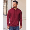 image:imageCOOFANDY Mens Hoodies Pullover Long Sleeve Casual Fashion Sweatshirts Drawstring Gym Hooded Shirt with Kanga PocketWine Red