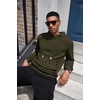 image:imageCOOFANDY Mens Hoodies Sweatshirts Long Sleeve Fashion Waffle Knit Pullover Hoodie with PocketArmy Green