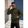 image:imageCOOFANDY Mens Hoodies Sweatshirts Long Sleeve Fashion Waffle Knit Pullover Hoodie with PocketArmy Green
