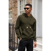 image:imageCOOFANDY Mens Hoodies Sweatshirts Long Sleeve Fashion Waffle Knit Pullover Hoodie with PocketArmy Green