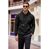 image:imageCOOFANDY Mens Hoodies Sweatshirts Long Sleeve Fashion Waffle Knit Pullover Hoodie with PocketBlack
