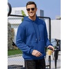 image:imageCOOFANDY Mens Hoodies Sweatshirts Long Sleeve Fashion Waffle Knit Pullover Hoodie with PocketBlue