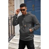 image:imageCOOFANDY Mens Hoodies Sweatshirts Long Sleeve Fashion Waffle Knit Pullover Hoodie with PocketDark Grey