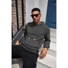 image:imageCOOFANDY Mens Hoodies Sweatshirts Long Sleeve Fashion Waffle Knit Pullover Hoodie with PocketDark Grey