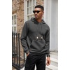 image:imageCOOFANDY Mens Hoodies Sweatshirts Long Sleeve Fashion Waffle Knit Pullover Hoodie with PocketDark Grey