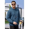 image:imageCOOFANDY Mens Hoodies Sweatshirts Long Sleeve Fashion Waffle Knit Pullover Hoodie with PocketDeep Blue