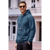 image:imageCOOFANDY Mens Hoodies Sweatshirts Long Sleeve Fashion Waffle Knit Pullover Hoodie with PocketDeep Blue
