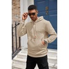 image:imageCOOFANDY Mens Hoodies Sweatshirts Long Sleeve Fashion Waffle Knit Pullover Hoodie with PocketKhaki