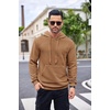 image:imageCOOFANDY Mens Hoodies Sweatshirts Long Sleeve Fashion Waffle Knit Pullover Hoodie with PocketLight Coffee