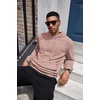 image:imageCOOFANDY Mens Hoodies Sweatshirts Long Sleeve Fashion Waffle Knit Pullover Hoodie with PocketPale Pink