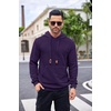 image:imageCOOFANDY Mens Hoodies Sweatshirts Long Sleeve Fashion Waffle Knit Pullover Hoodie with PocketViolet