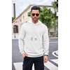 image:imageCOOFANDY Mens Hoodies Sweatshirts Long Sleeve Fashion Waffle Knit Pullover Hoodie with PocketWhite