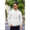 image:imageCOOFANDY Mens Hoodies Sweatshirts Long Sleeve Fashion Waffle Knit Pullover Hoodie with PocketWhite