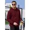 image:imageCOOFANDY Mens Hoodies Sweatshirts Long Sleeve Fashion Waffle Knit Pullover Hoodie with PocketWine Red