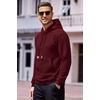 image:imageCOOFANDY Mens Hoodies Sweatshirts Long Sleeve Fashion Waffle Knit Pullover Hoodie with PocketWine Red
