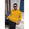 image:imageCOOFANDY Mens Hoodies Sweatshirts Long Sleeve Fashion Waffle Knit Pullover Hoodie with PocketYellow